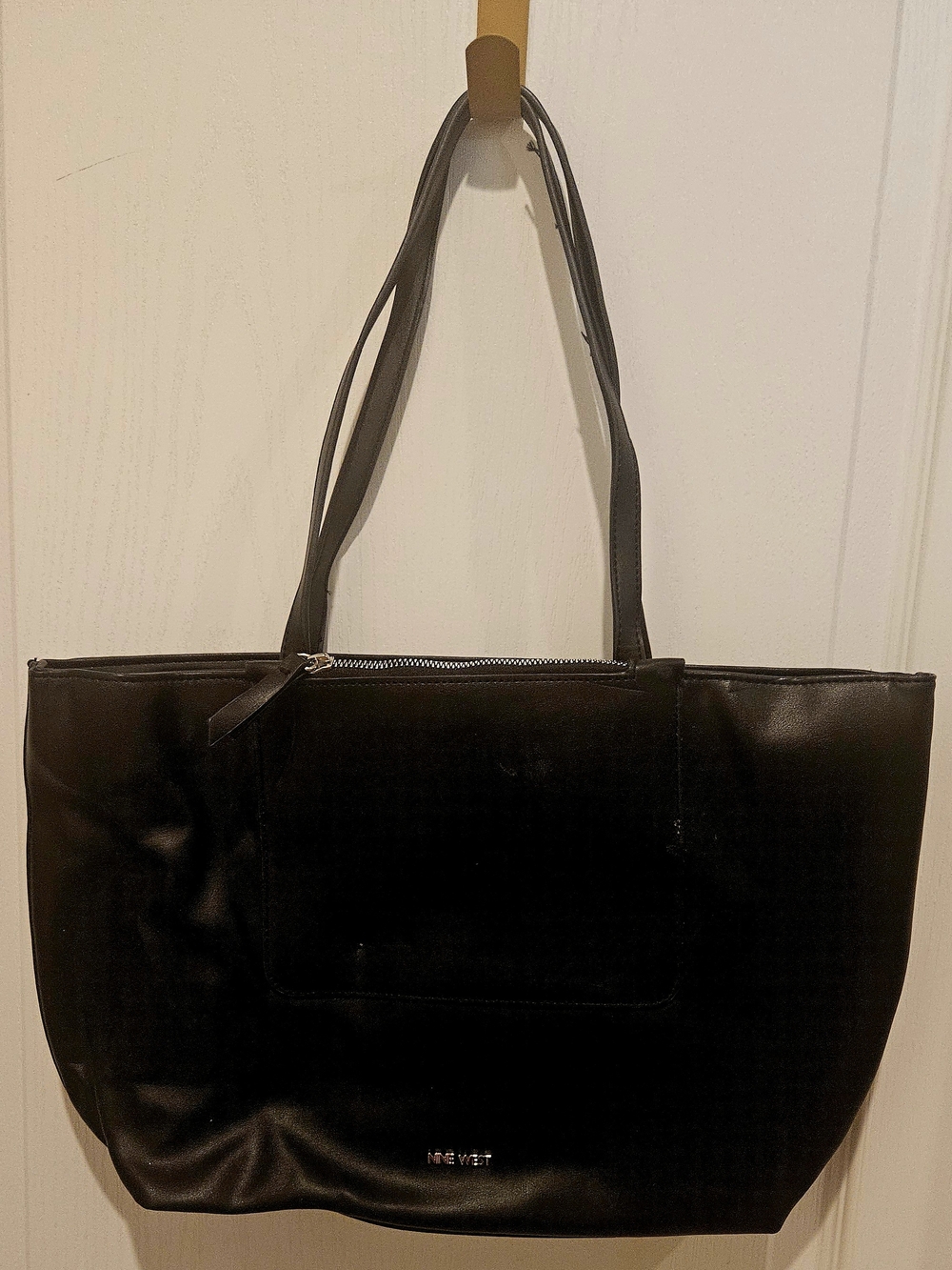 Nine West Black Faux Leather Shoulder Tote